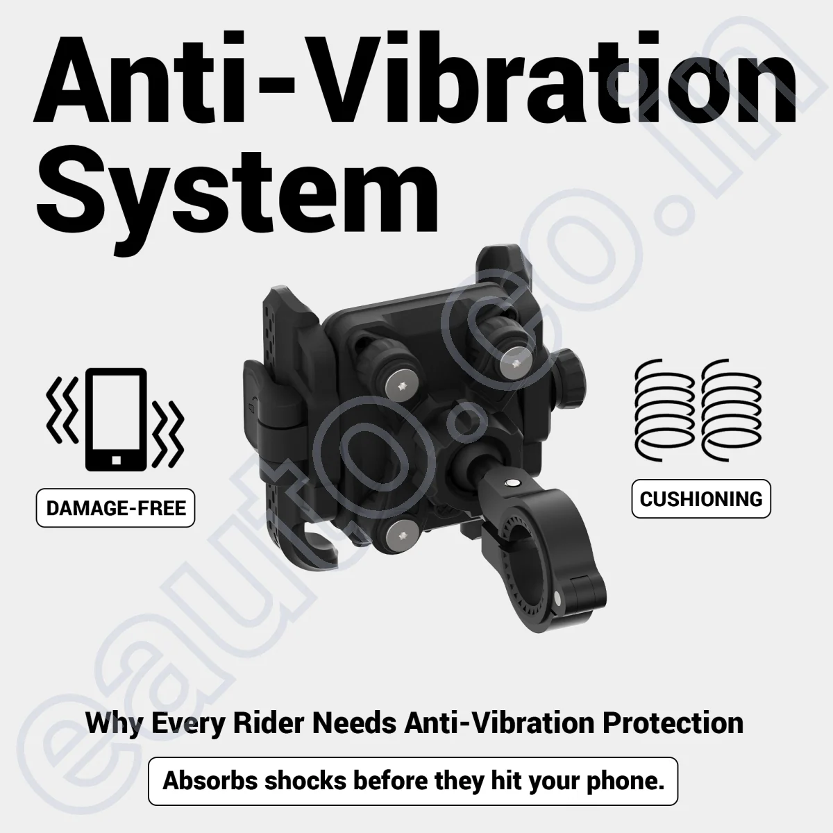 BikeXNeo Grip-X Alpha Charge Mobile Holder | USB-C Charging | Fits Motorcycle, Bicycle, Scooter | With Shock Absorption Technology | 1 Year Warranty - Image 4
