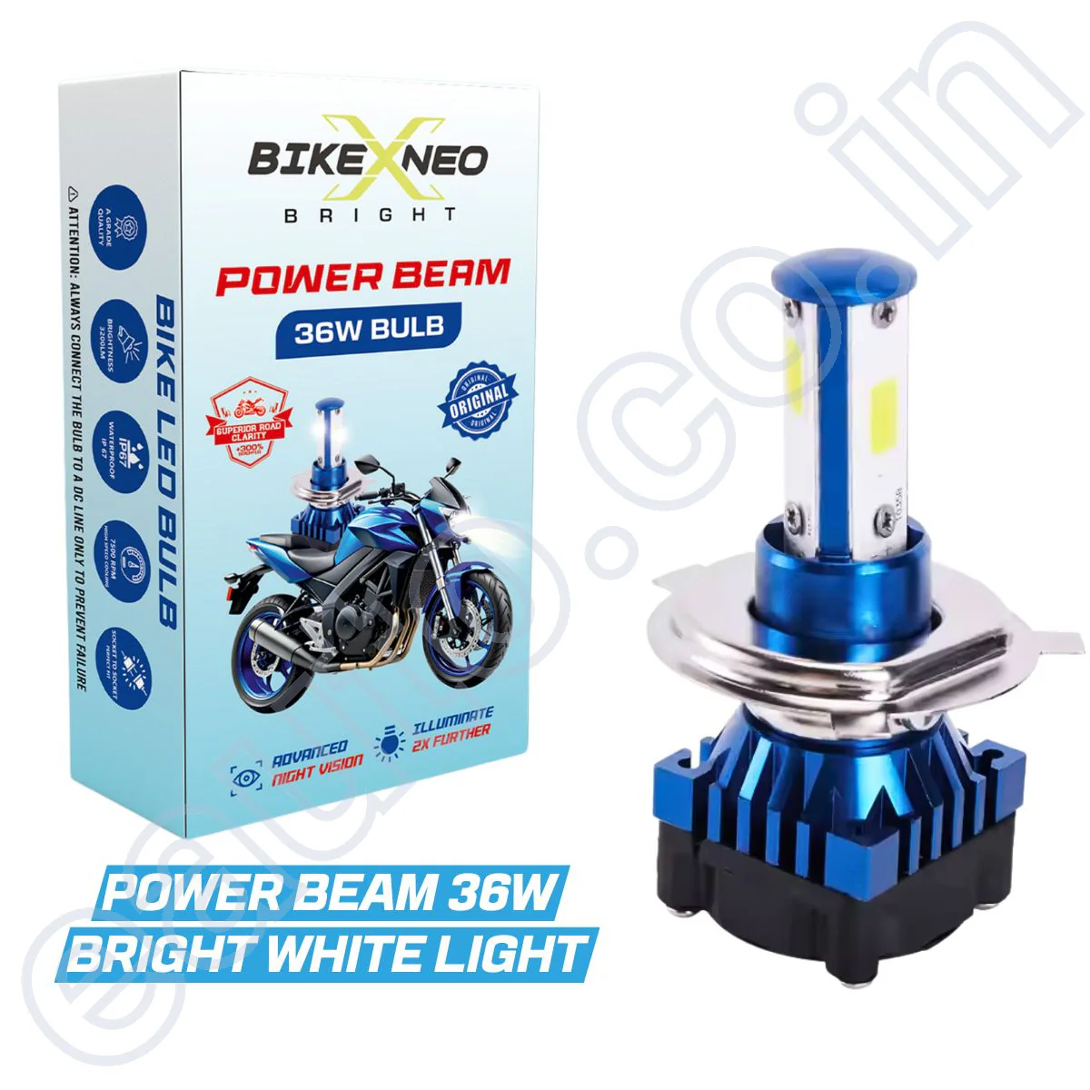 BikeXNeo Power Beam 36W Motorcycle LED Headlight Bulb – 1 Year Warranty | Ultra Bright, Plug & Play | H4 Universal Fit - Image 2