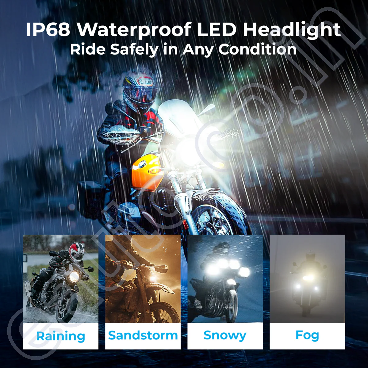 BikeXNeo Power Beam Pro 48W Motorcycle LED Headlight Bulb – India’s Most Powerful | 1 Year Warranty | Universal H4 Fit | Waterproof - Image 7