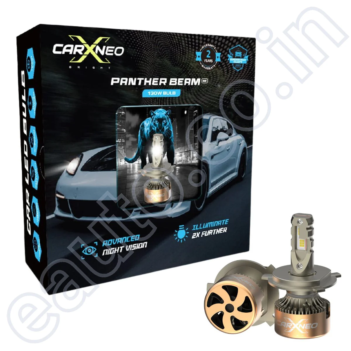 CarXNeo PantherBeam SE 130 Watt Powerful Car LED Bulb | Set of 2 | 9005 | 6000K | 2 Years Warranty - Image 2