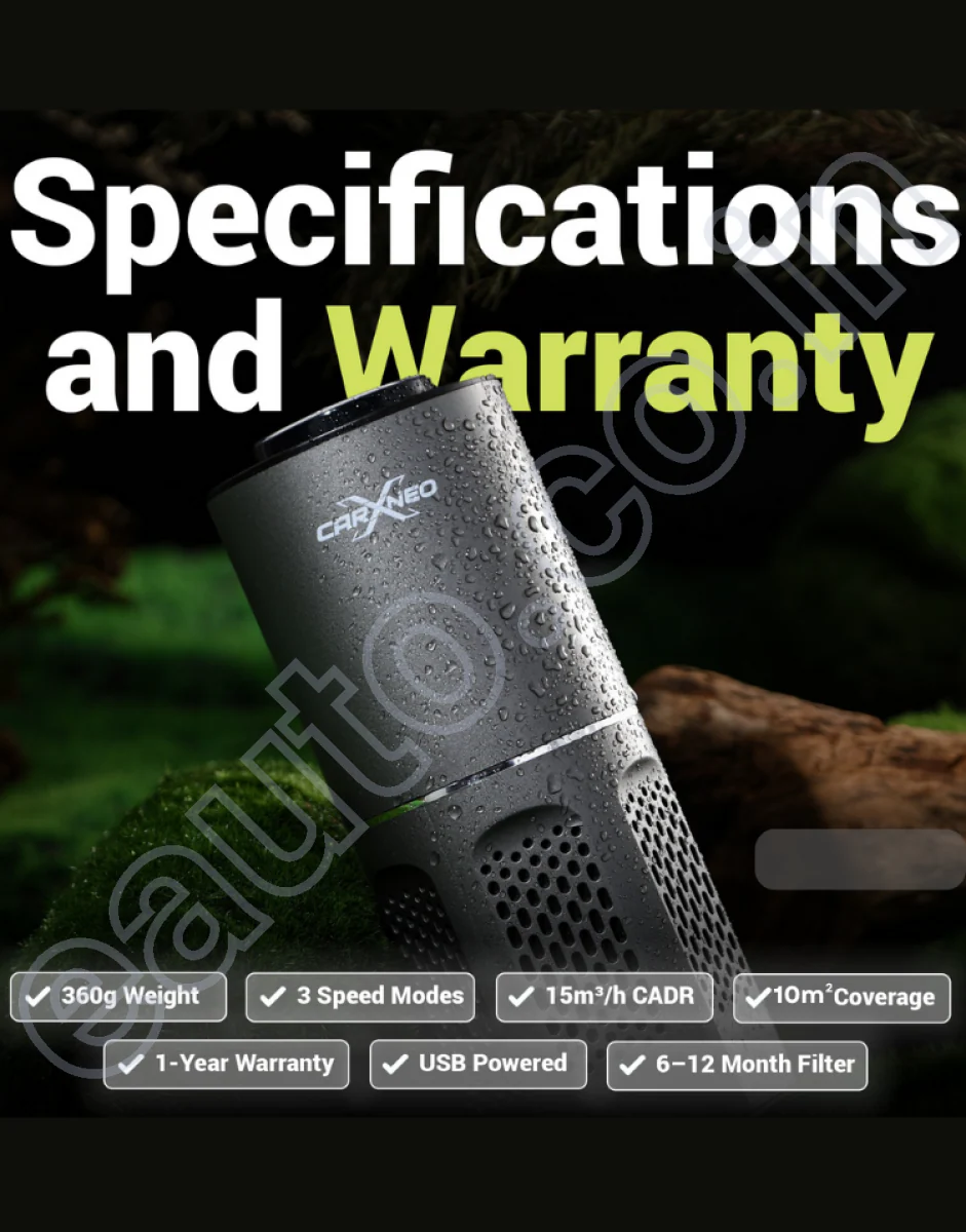 CarXNeo PureZen Air Purifier & Cleaner for Car, Travel, Office Desk | 1 Year Warranty | Lowers AQI & Removes Smoke, Dust - Image 6
