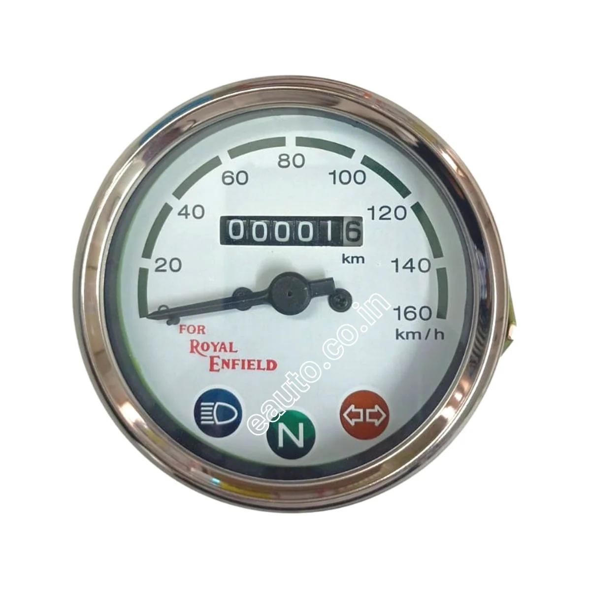 Eauto Analog Speedometer for Royal Enfield Bullet 350 | White Dial
