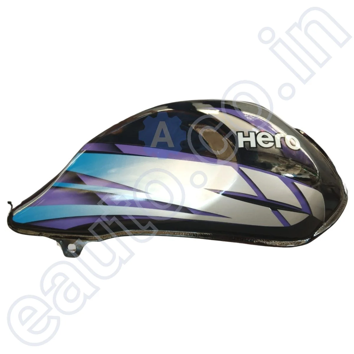 Ensons Petrol Tank for Hero HF Deluxe 2016 (Black/Purple) - Image 2