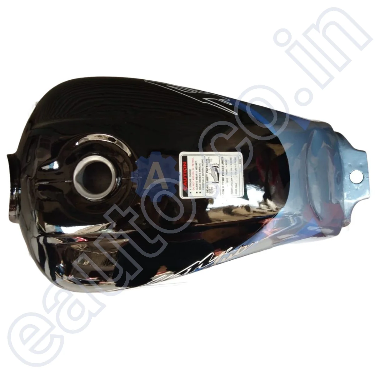 Ensons Petrol Tank for Hero Passion Plus Alloy Wheel (Black/Blue) - Image 2