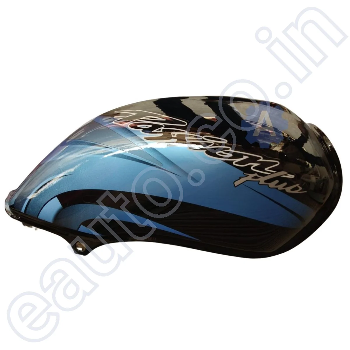 Ensons Petrol Tank for Hero Passion Plus Alloy Wheel (Black/Blue) - Image 3