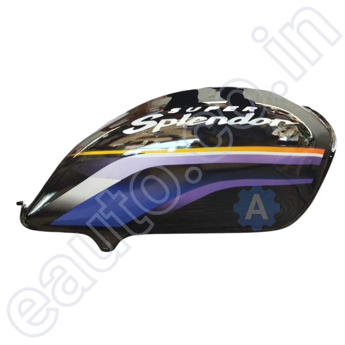 Ensons Petrol Tank for Hero Super Splendor Alloy Wheel New Model (Black/Blue) - Image 2