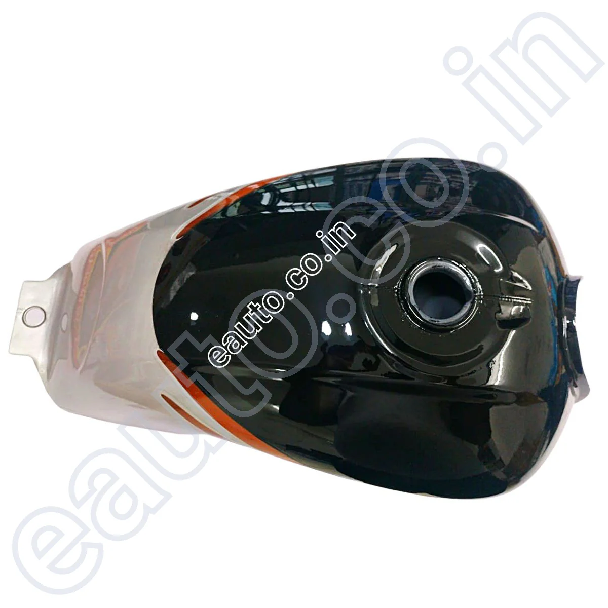 Ensons Petrol Tank for Hero Passion Plus (Black/Orange) - Image 2