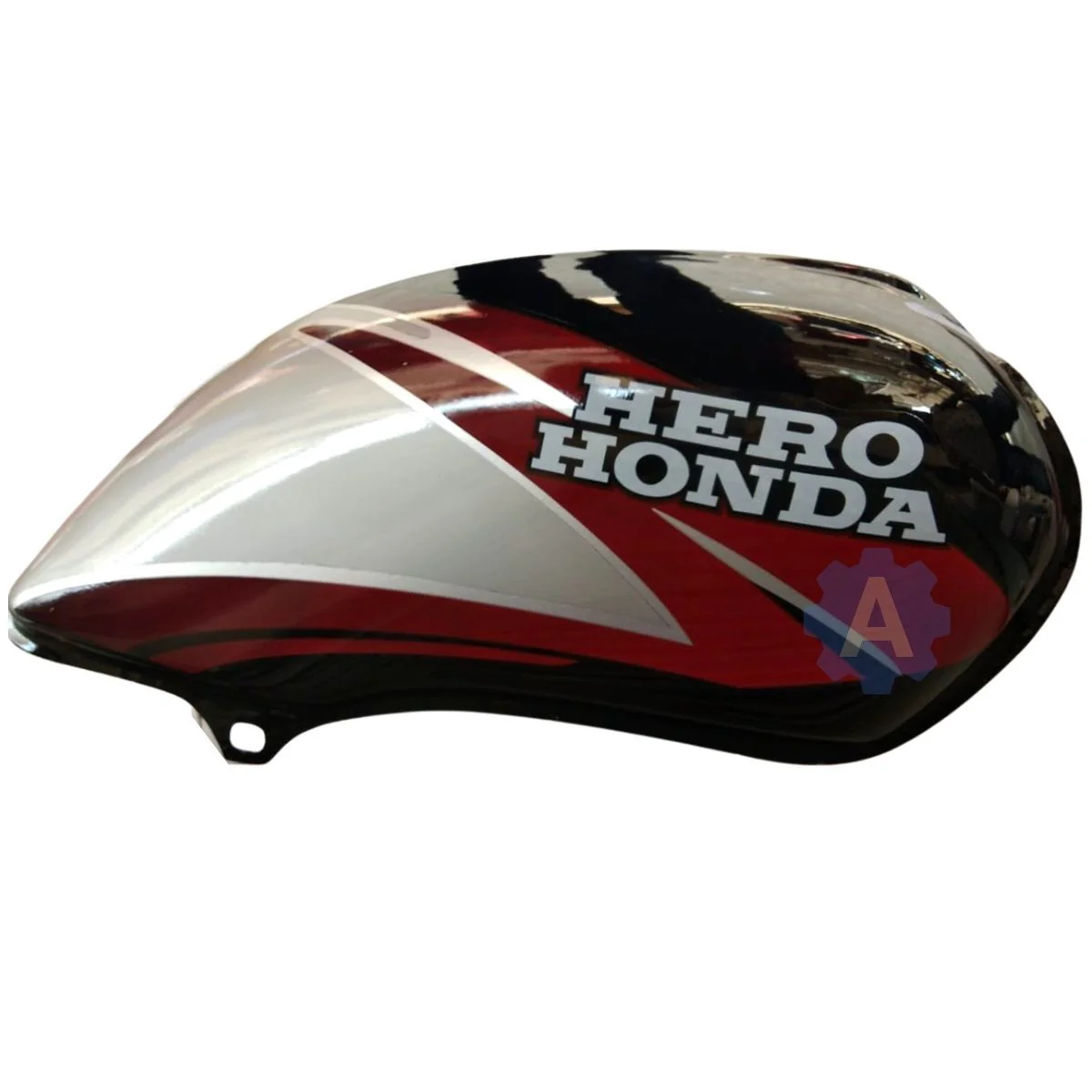Ensons Petrol Tank for Hero Passion Plus (Black/Red)