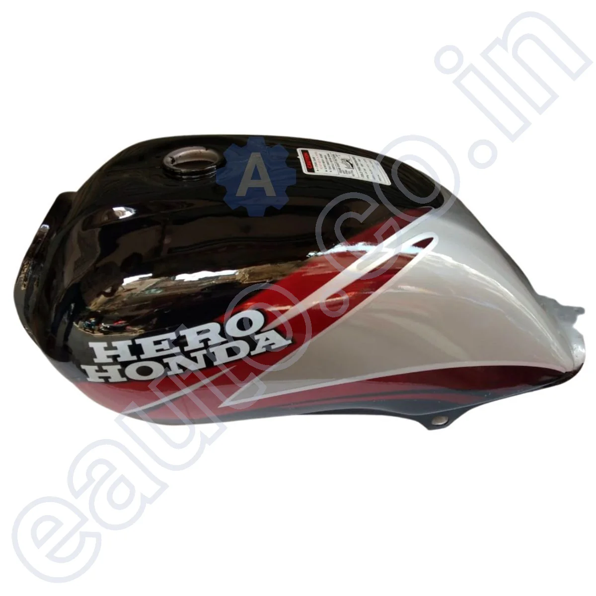 Ensons Petrol Tank for Hero Passion Plus (Black/Red) - Image 3