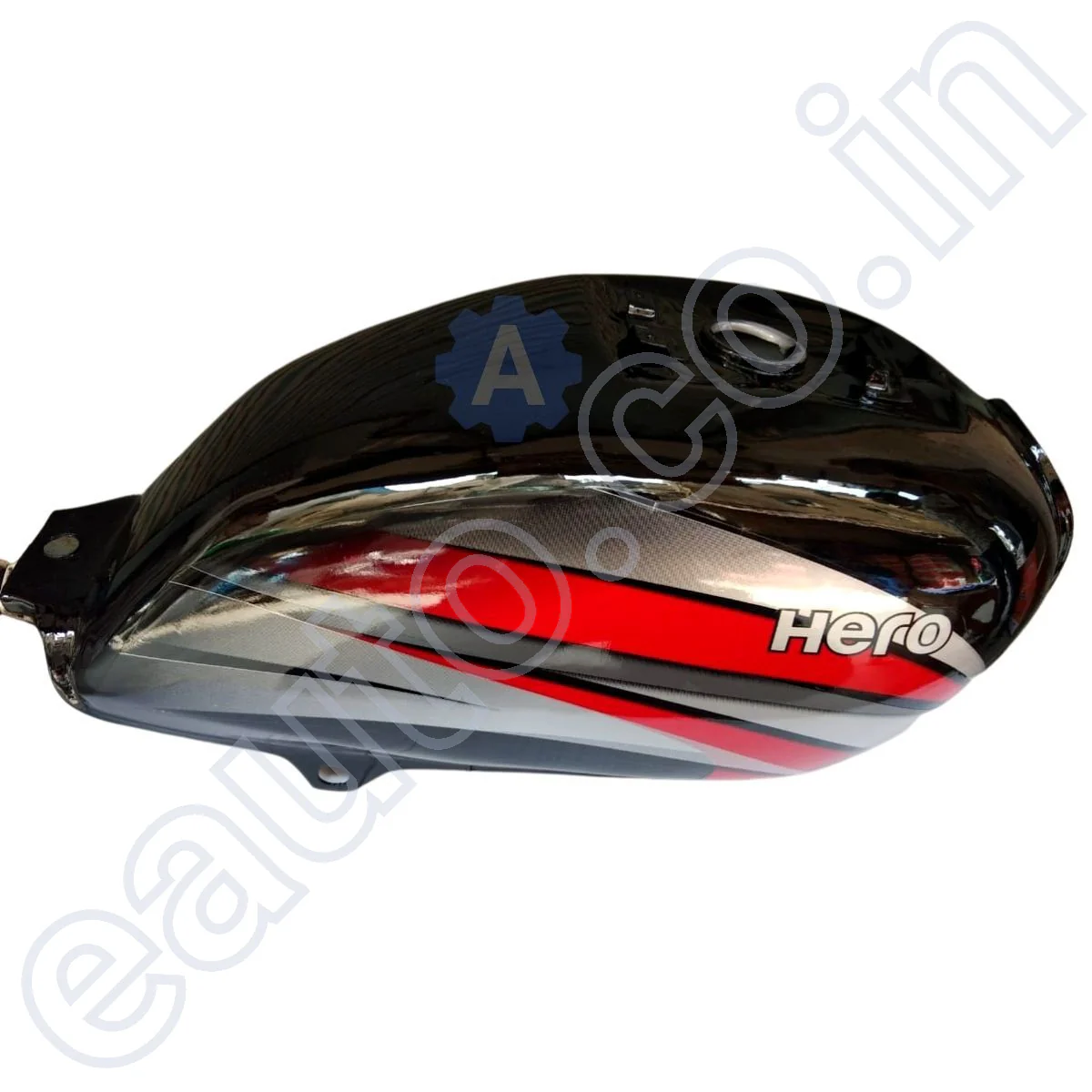 Ensons Petrol Tank for Hero Splendor Pro (Black/Red) - Image 2