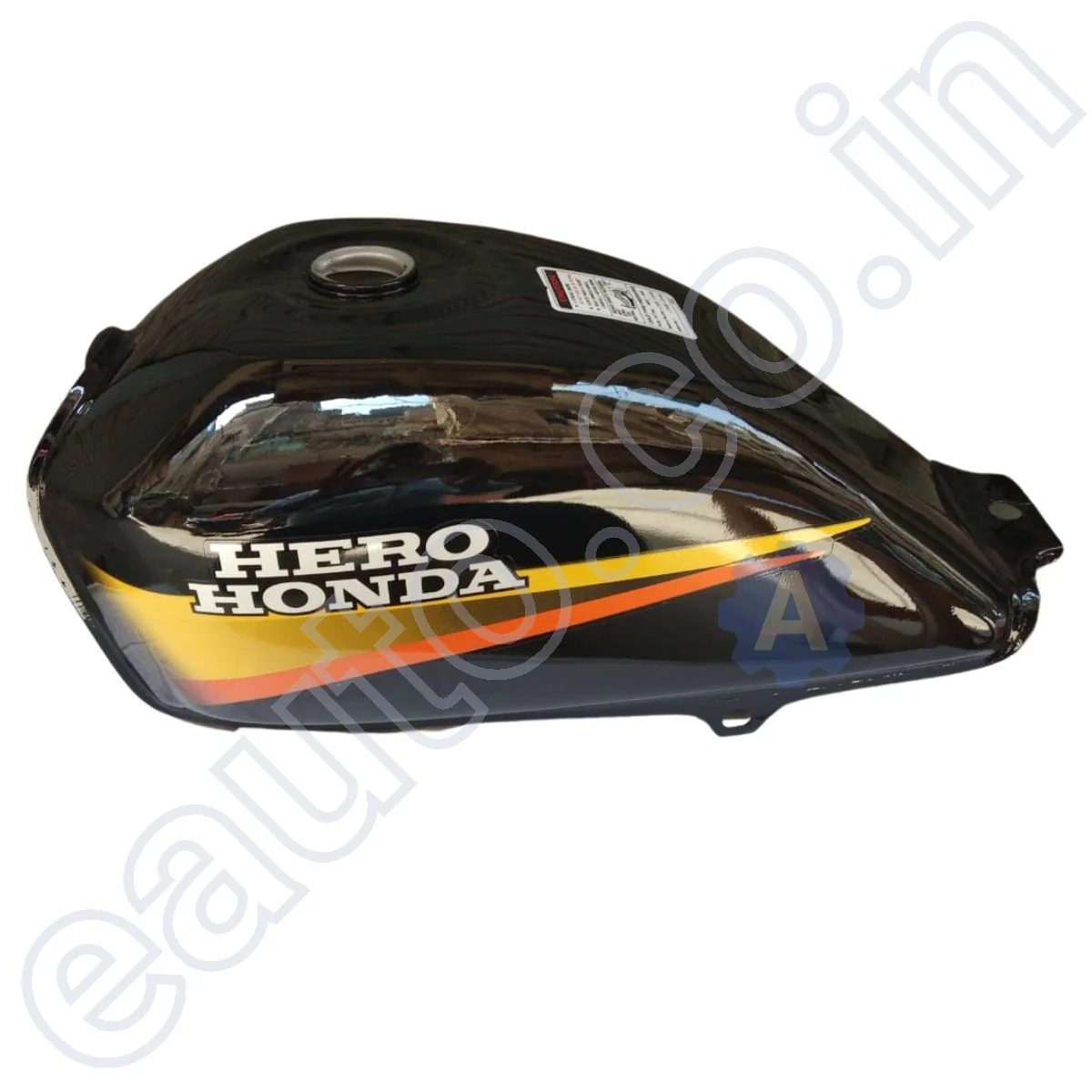 Ensons Petrol Tank for Hero CD Dawn New Model (Black/Yellow or Golden) - Image 2