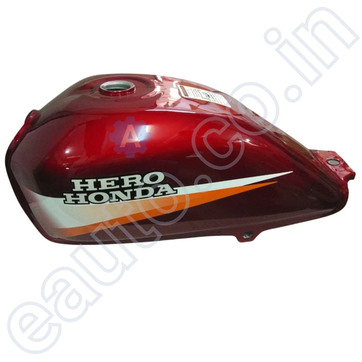 Ensons Petrol Tank for Hero CD Dawn New Model (Cherry Red/Orange) - Image 3