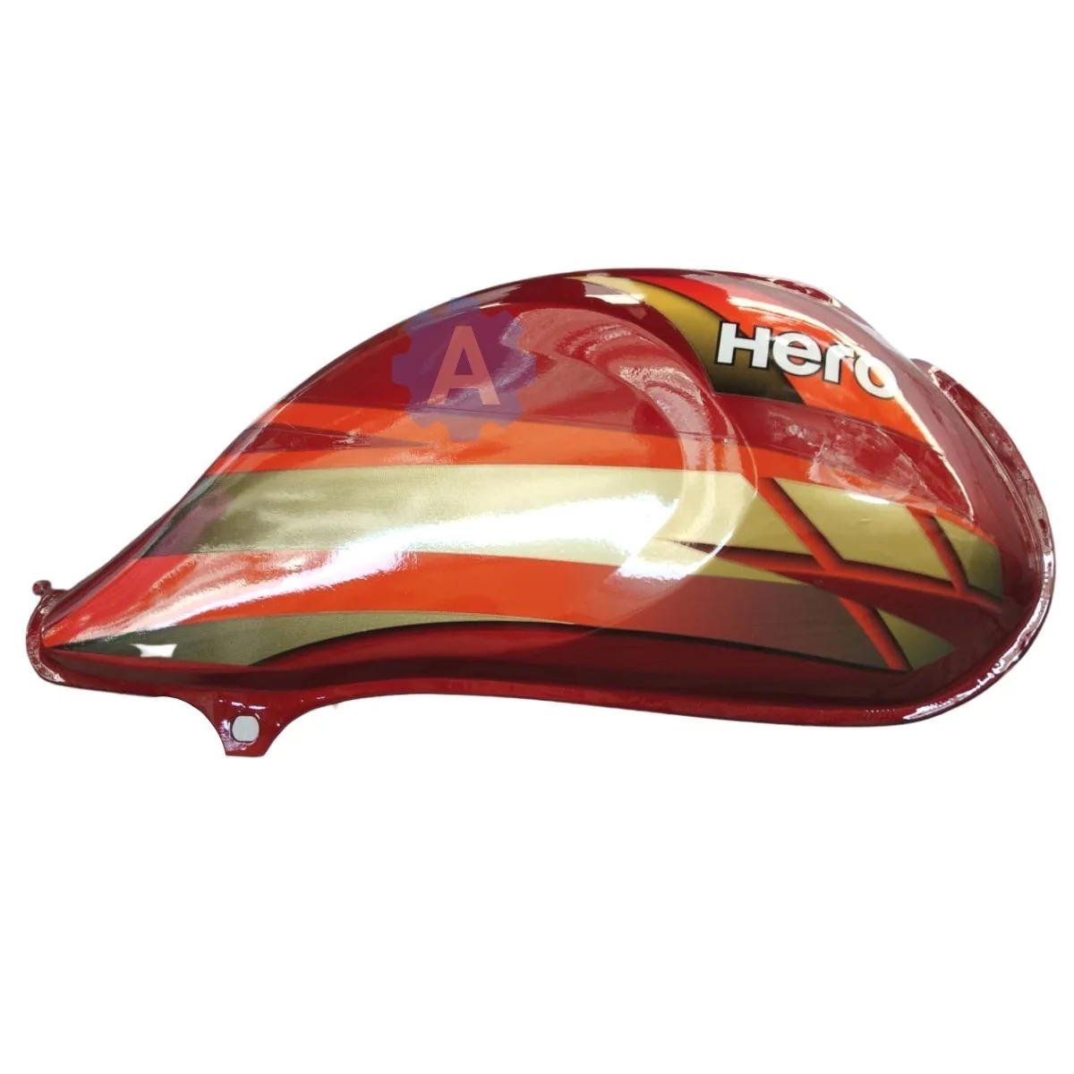 Ensons Petrol Tank for Hero CD Deluxe New Model (Red/Orange)