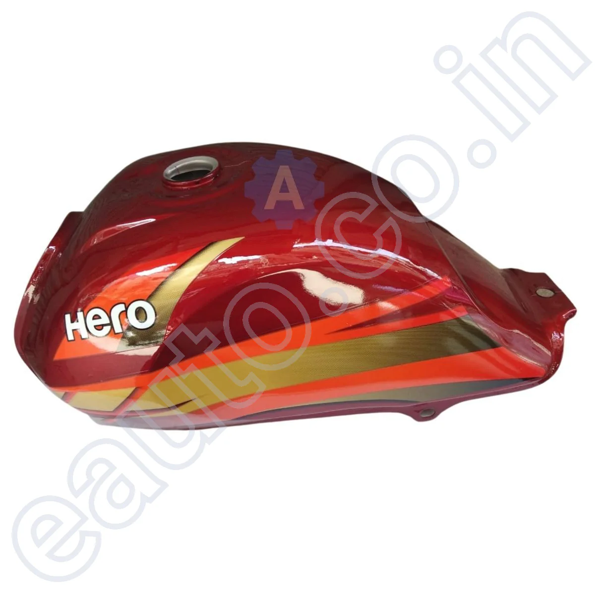 Ensons Petrol Tank for Hero CD Deluxe New Model (Red/Orange) - Image 3