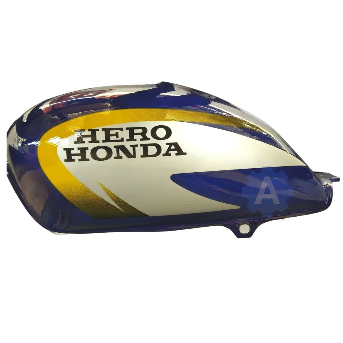 Ensons Petrol Tank for Hero Splendor Plus (T.Blue with Yellow/Silver Sticker)