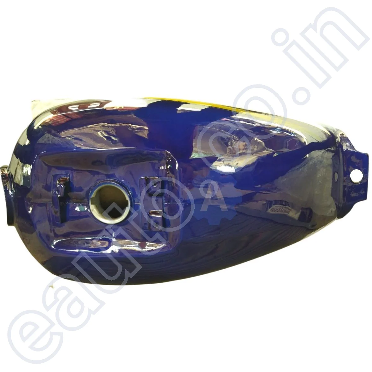Ensons Petrol Tank for Hero Splendor Plus (T.Blue with Yellow/Silver Sticker) - Image 2