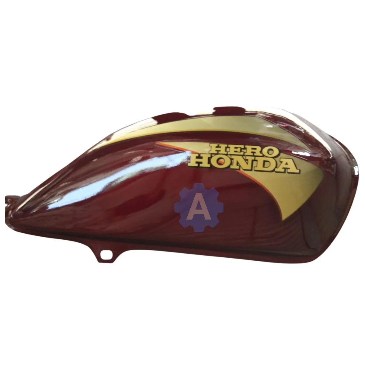 Ensons Petrol Tank for Hero CD Dawn (Wine Red/Golden)
