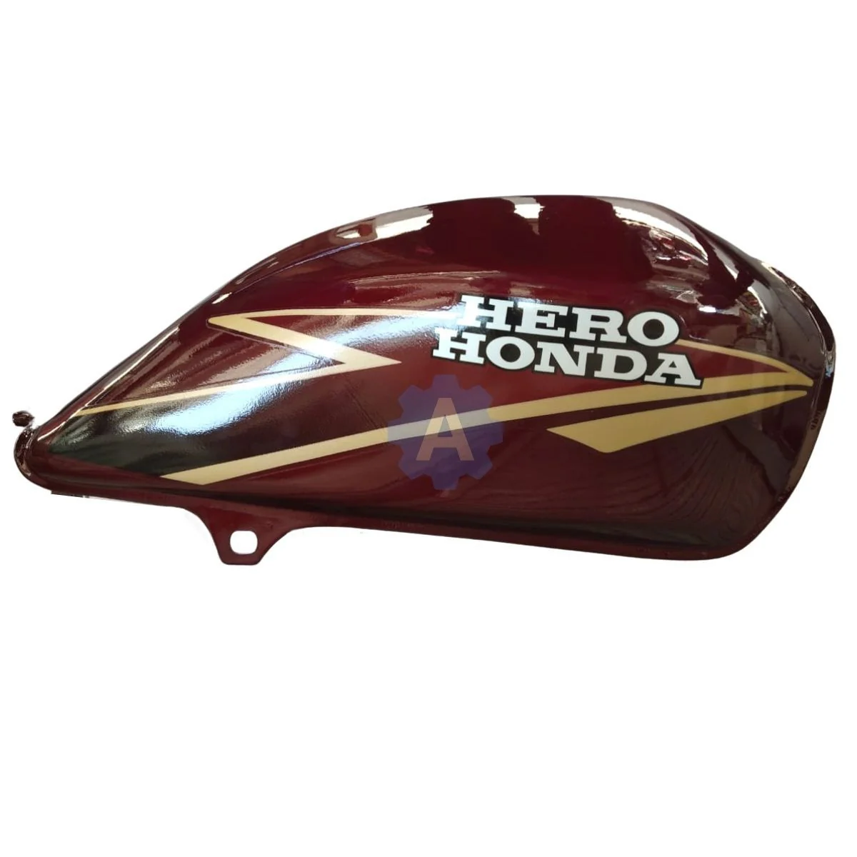Ensons Petrol Tank for Hero CD Dawn Deluxe (Wine Red/Golden)