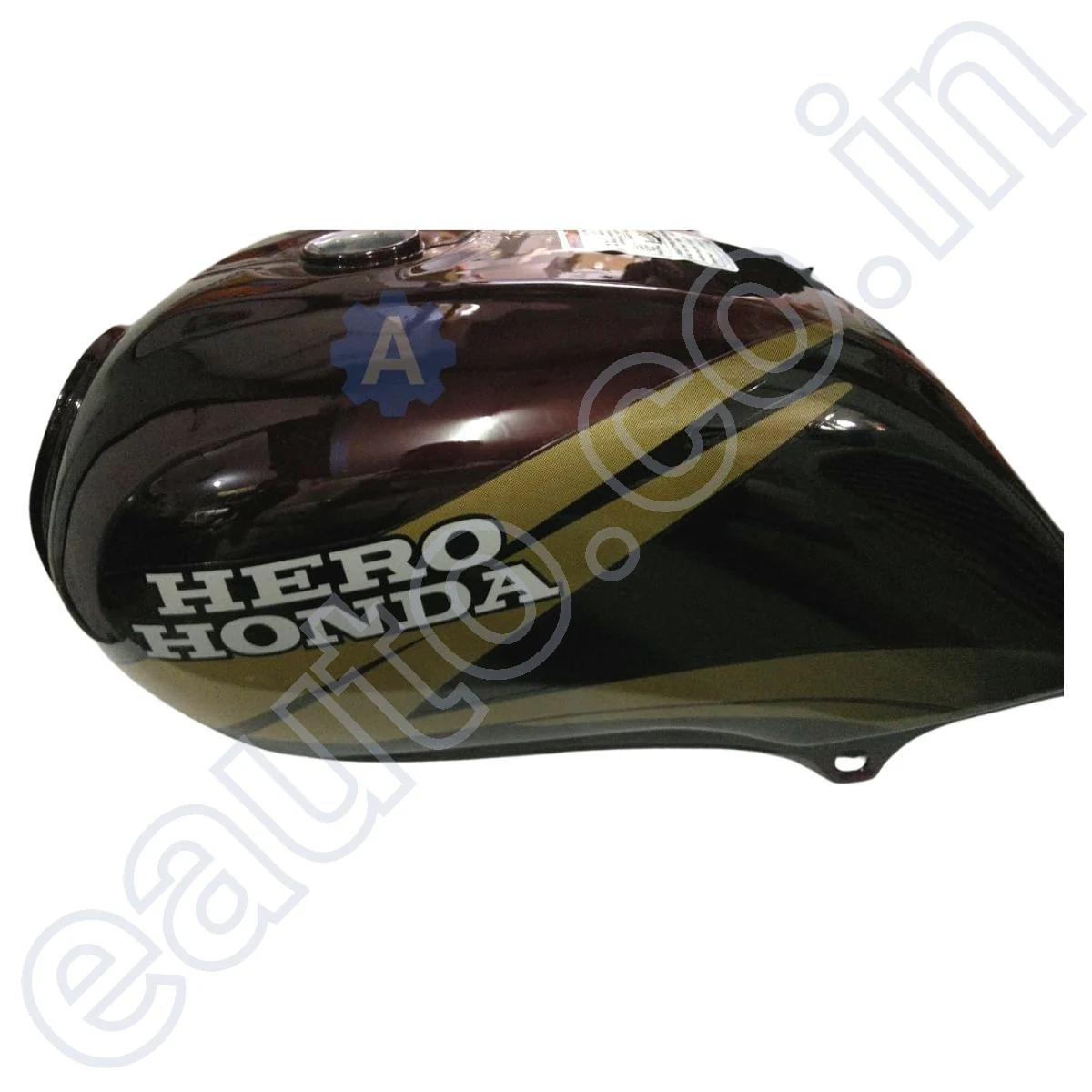 Ensons Petrol Tank for Hero Passion Plus (Wine Red/ Golden) - Image 3