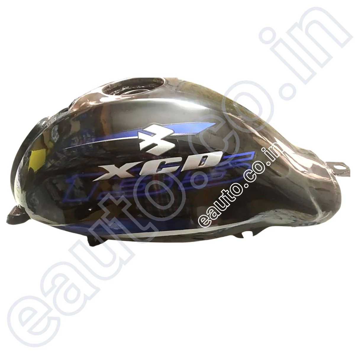 Ensons Petrol Tank for Bajaj XCD 135 | Black with Blue Sticker - Image 2
