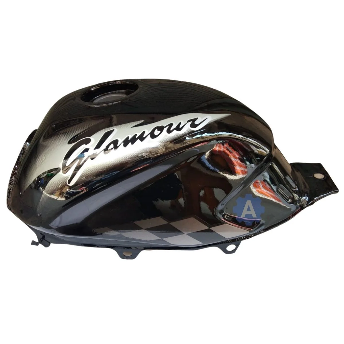 Ensons Petrol Tank for Hero Glamour Type 2 (Black/Grey)