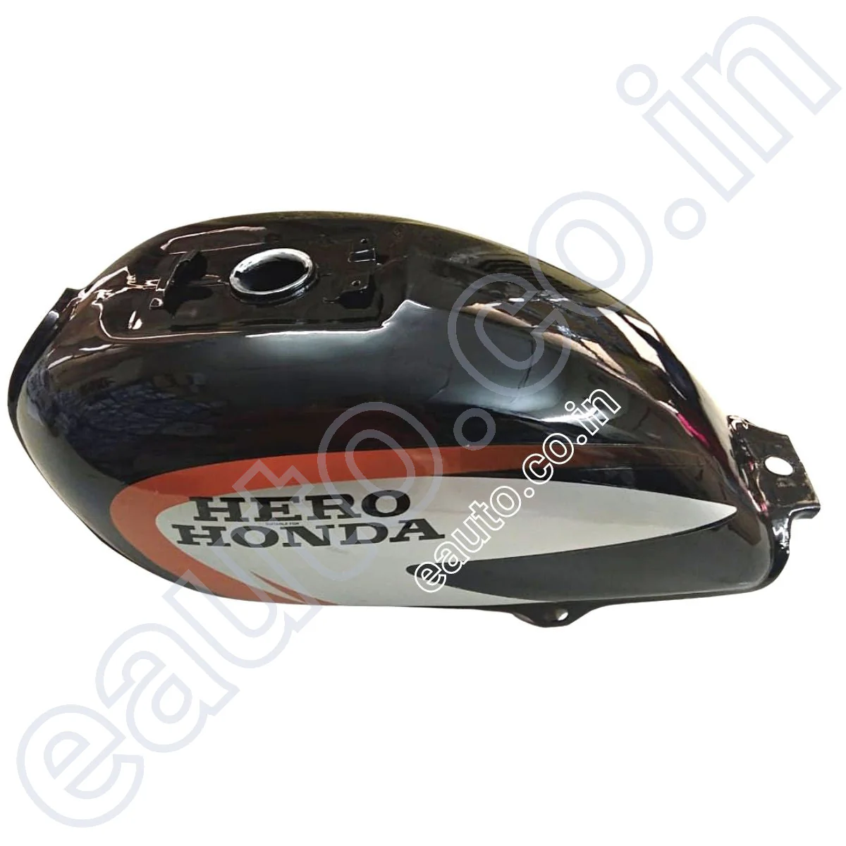 Ensons Petrol Tank for Hero Splendor Plus | Black & Orange - Image 2
