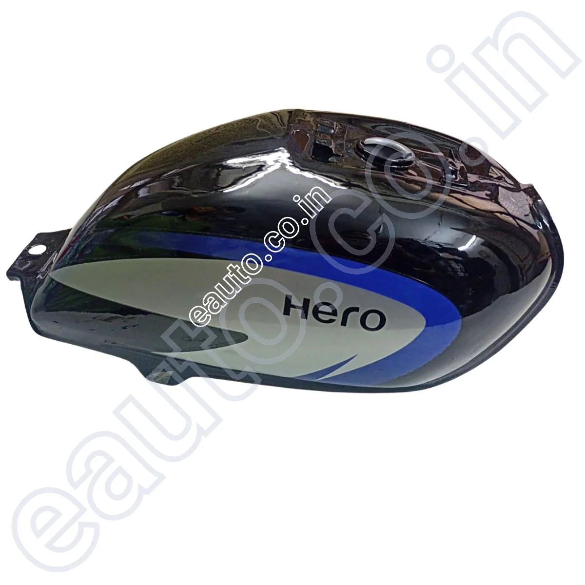 Ensons Petrol Tank for Hero Splendor Pro | Black & Blue | Type 2 - Image 2