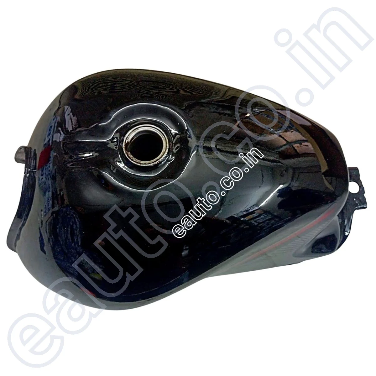 Ensons Petrol Tank for Honda Shine BS4 | Black with Red Sticker - Image 2