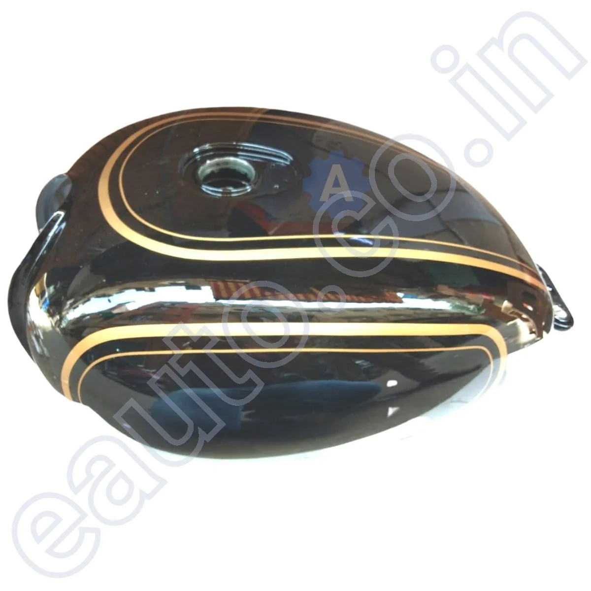 Ensons Petrol Tank for Royal Enfield Bullet 350 BS4 (Black/Golden) | Apr 2017 To Mar 2020 Models - Image 2