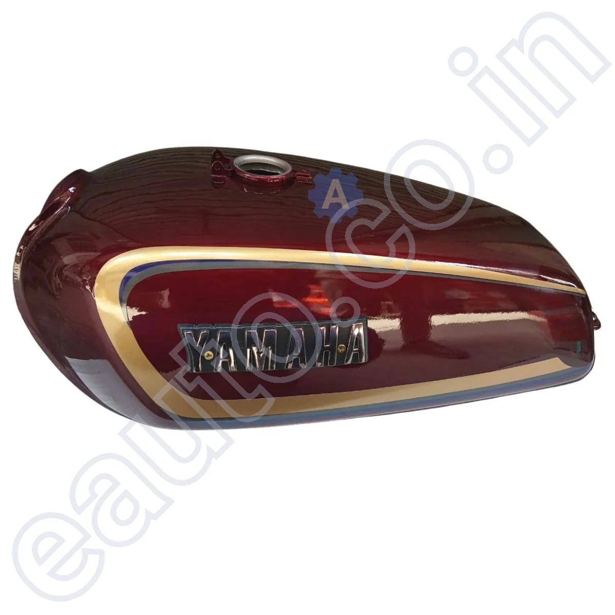 Ensons Petrol Tank for Yamaha RX100/ RX135/ RXG (Wine Red/Golden) - Image 3