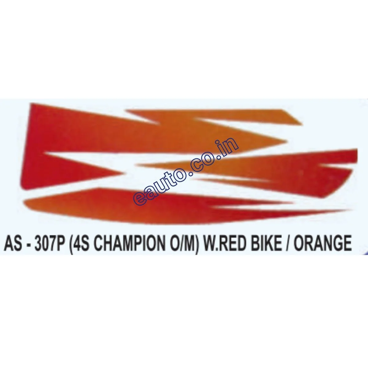 Graphics Sticker Set for Bajaj 4S Champion | Old Model | Wine Red Vehicle | Orange Sticker | Both Sides
