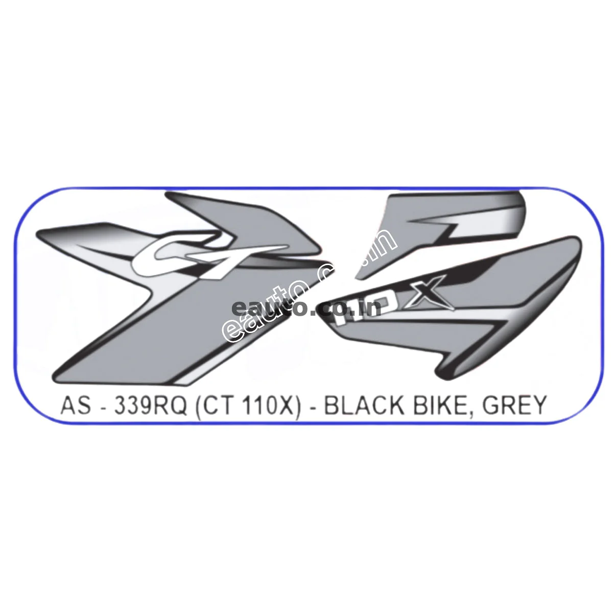 Graphics Sticker Set for Bajaj CT 110X | Black Vehicle | Grey Sticker | Both Sides