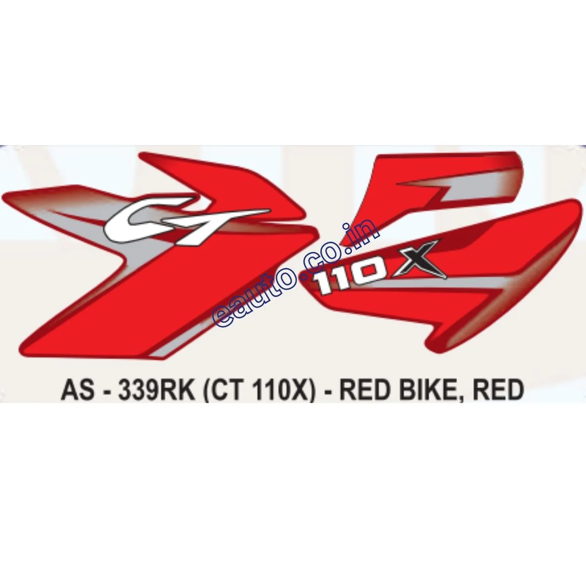 Graphics Sticker Set for Bajaj CT 110X | Red Vehicle | Red Sticker | Both Sides