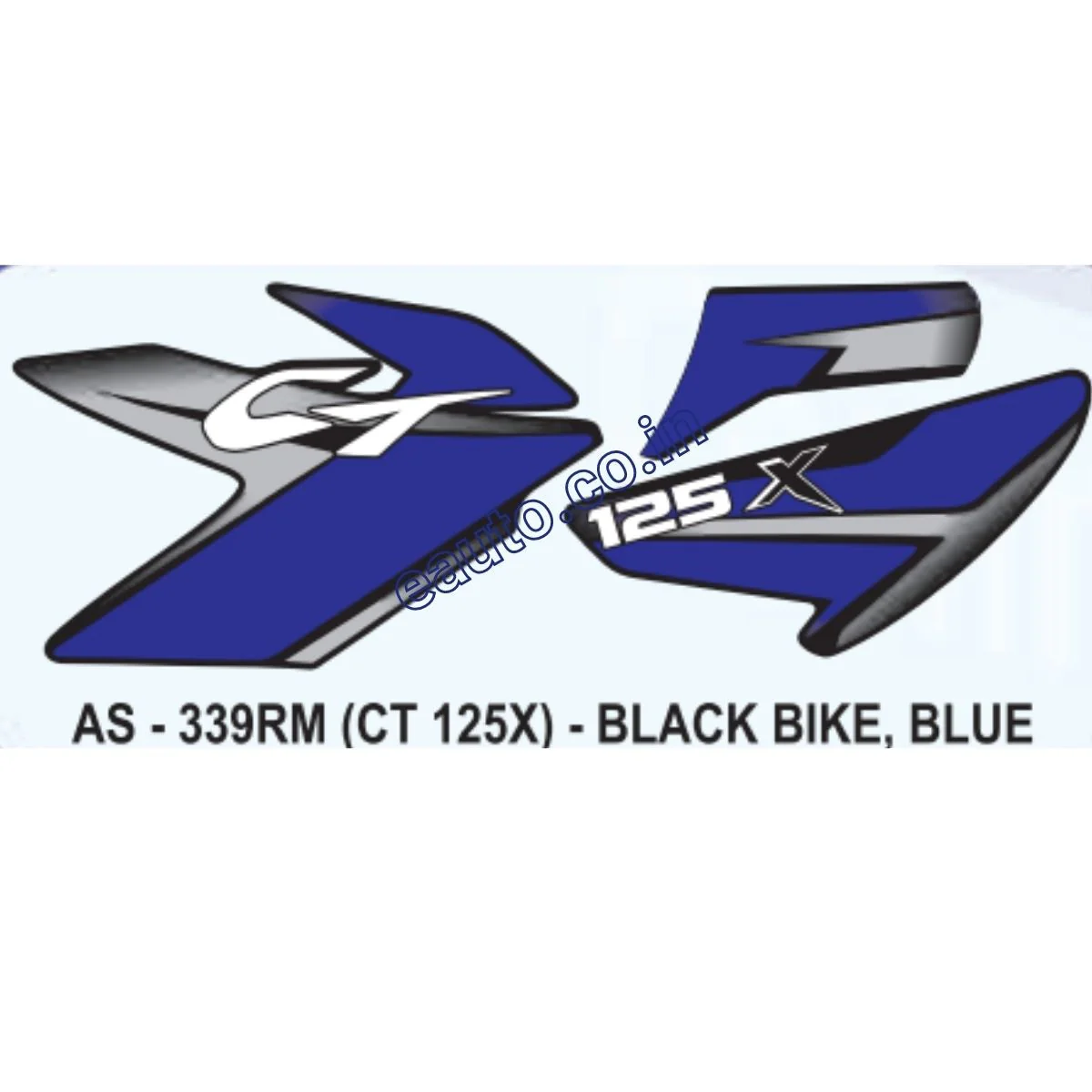 Graphics Sticker Set for Bajaj CT 125X | Black Vehicle | Blue Sticker | Both Sides