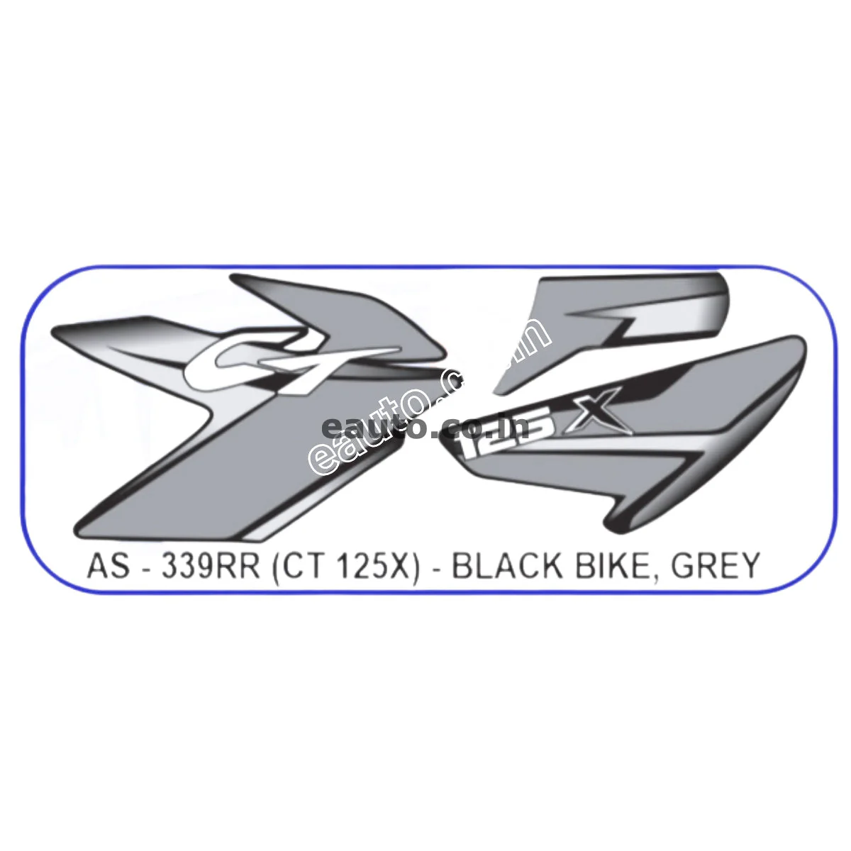 Graphics Sticker Set for Bajaj CT 125X | Black Vehicle | Grey Sticker | Both Sides