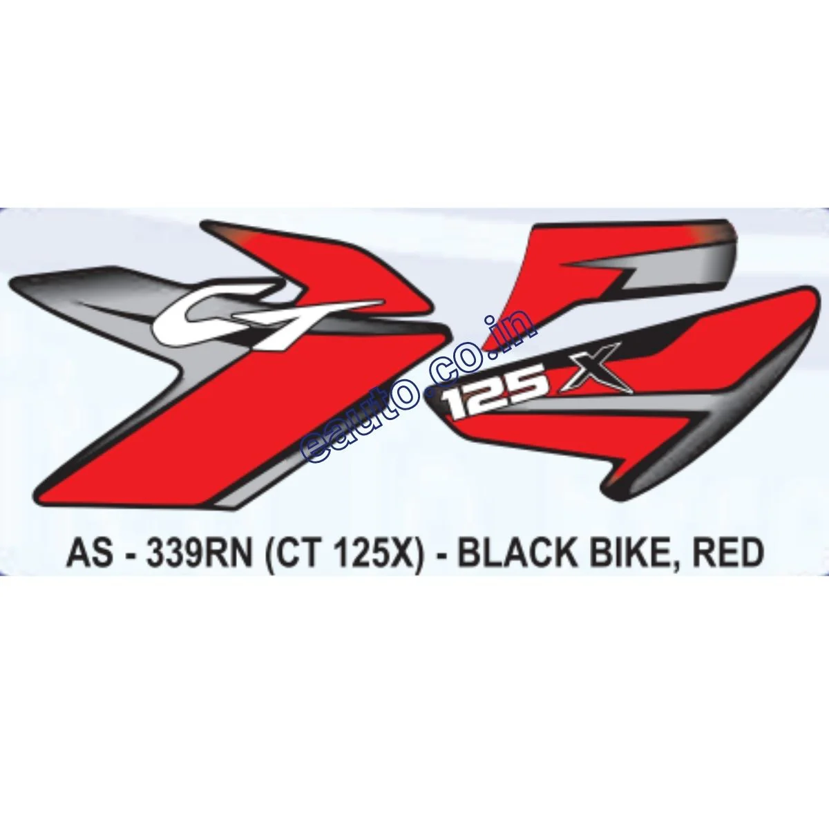 Graphics Sticker Set for Bajaj CT 125X | Black Vehicle | Red Sticker | Both Sides