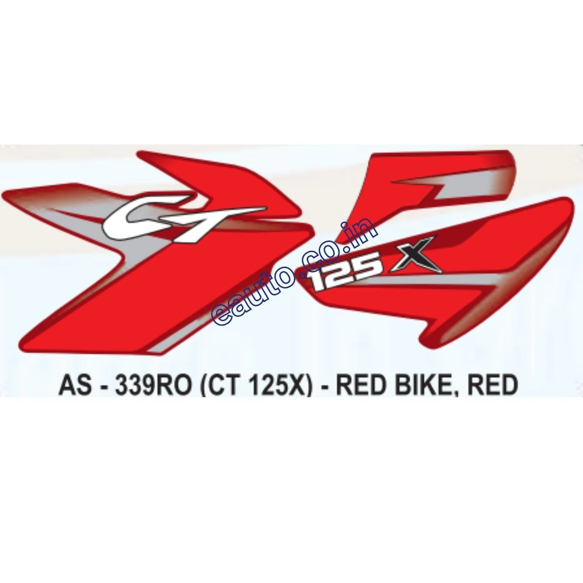 Graphics Sticker Set for Bajaj CT 125X | Red Vehicle | Red Sticker | Both Sides