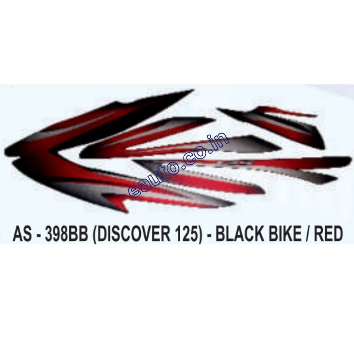 Graphics Sticker Set for Bajaj Discover 125 | Black Vehicle | Dark Red Sticker | Both Sides