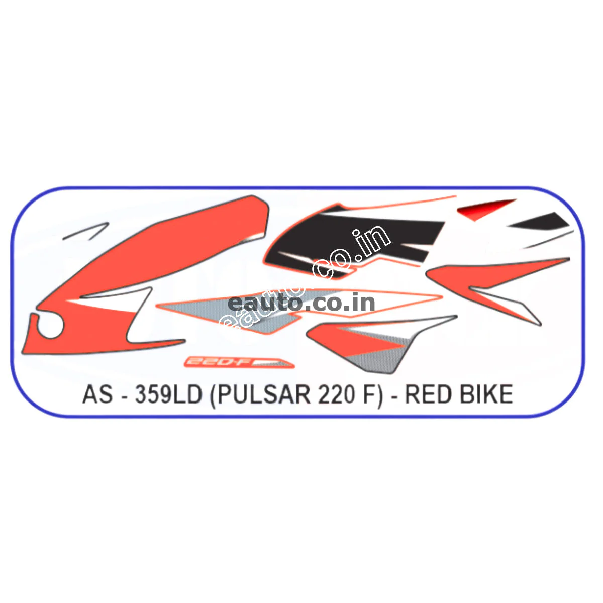 Graphics Sticker Set for Bajaj Pulsar 220 F | Red Sticker | Both Sides