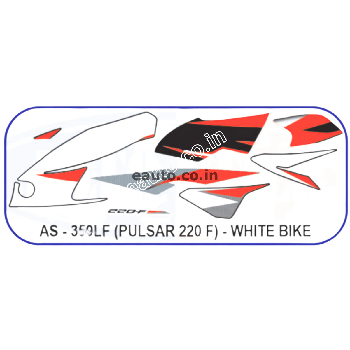 Graphics Sticker Set for Bajaj Pulsar 220 F | White Vehicle | Both Sides