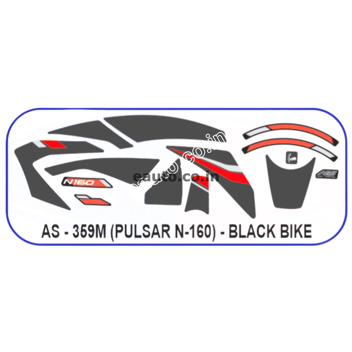 Graphics Sticker Set for Bajaj Pulsar N160 | Black Vehicle | Both Sides