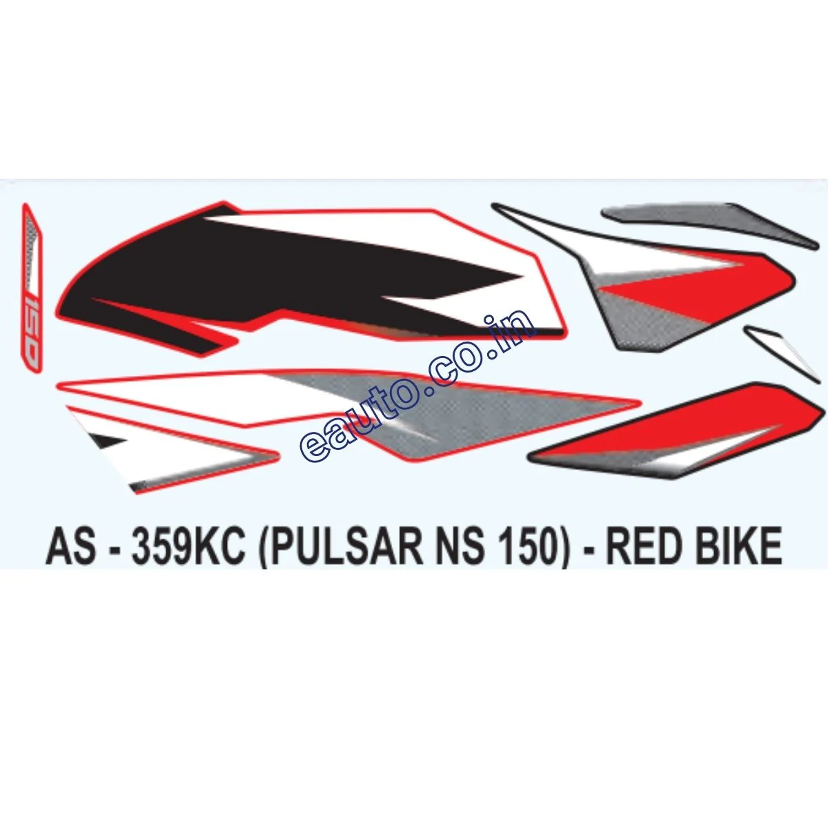 Graphics Sticker Set for Bajaj Pulsar NS 150 | Red Vehicle | Both Sides