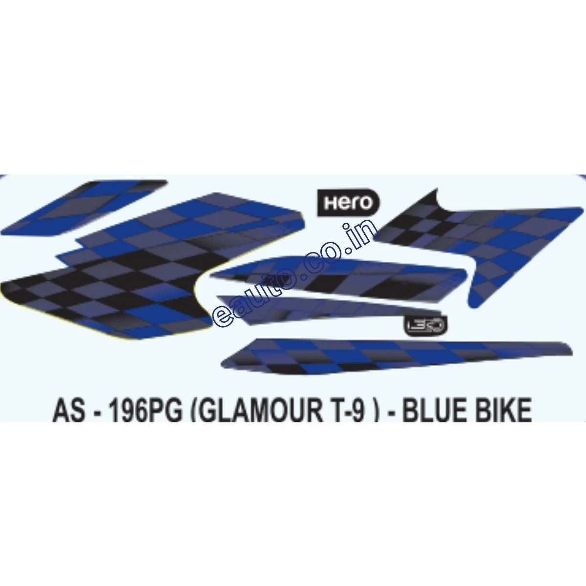 Graphics Sticker Set for Hero Glamour i3S | Type 9 | Blue Vehicle | Both Sides