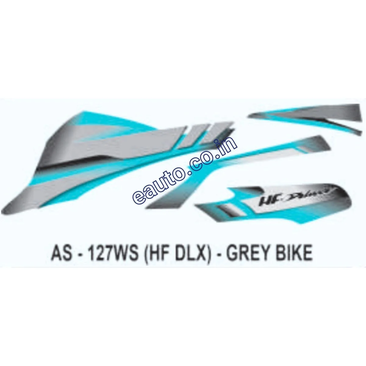 Graphics Sticker Set for Hero HF Deluxe | Grey Vehicle | Both Sides