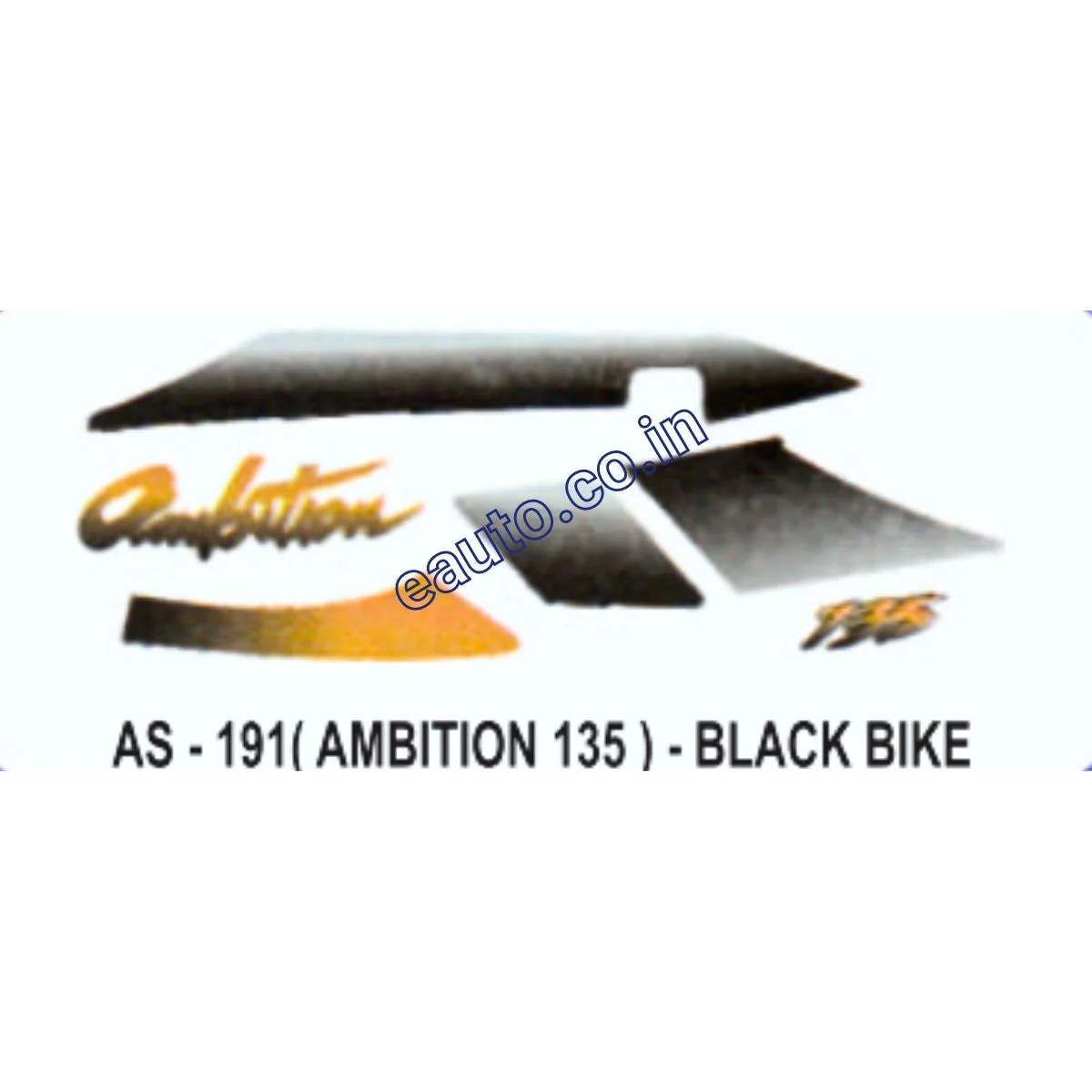 Graphics Sticker Set for Hero Honda Ambition | Black Vehicle | Both Sides