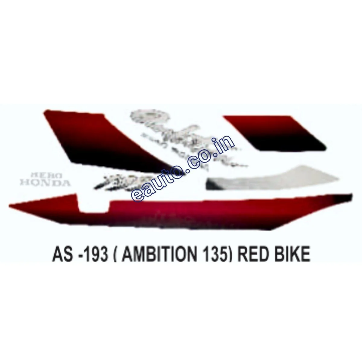 Graphics Sticker Set for Hero Honda Ambition | Red Vehicle | Both Sides