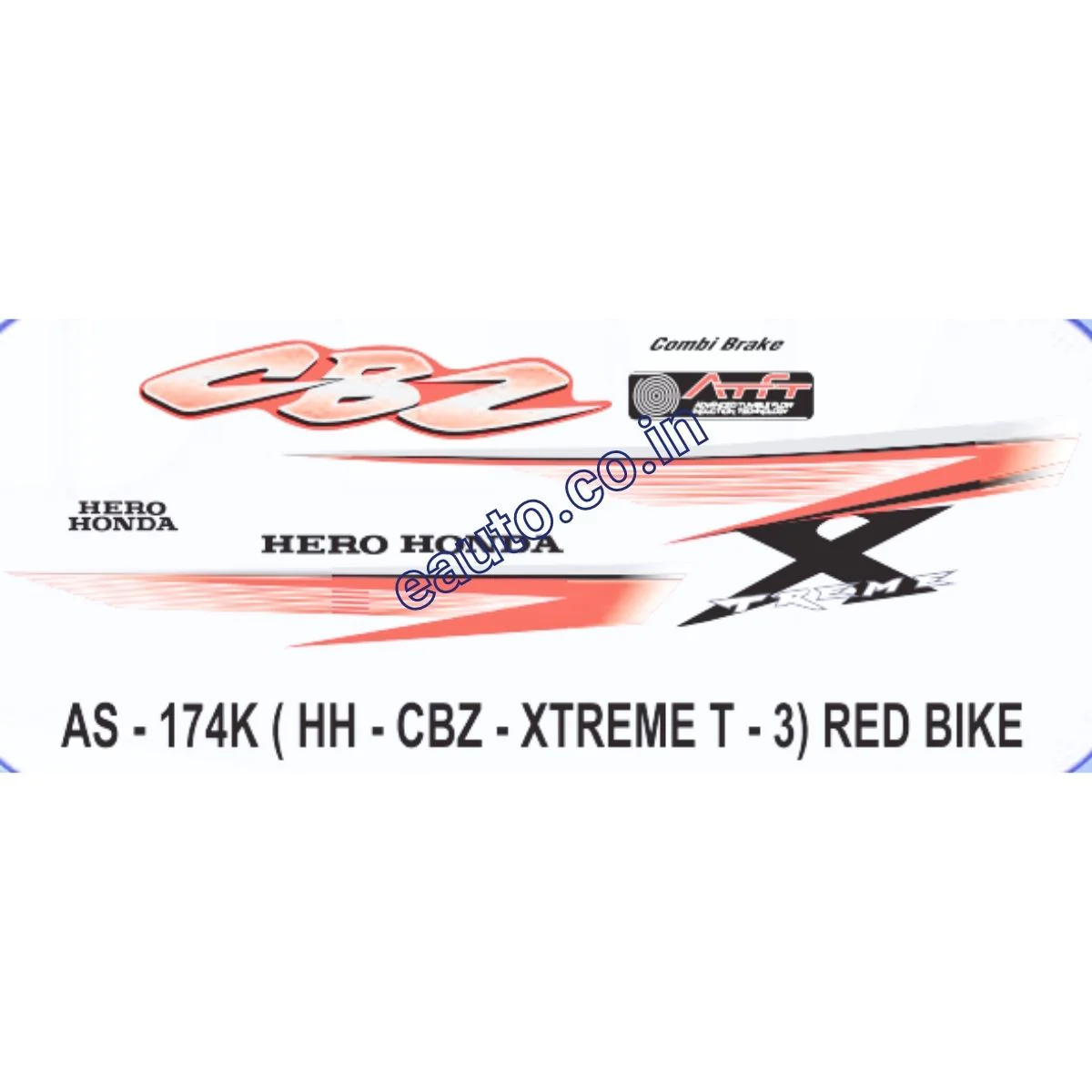 Graphics Sticker Set for Hero Honda CBZ Xtreme | Type 3 | Red Vehicle | Both Sides