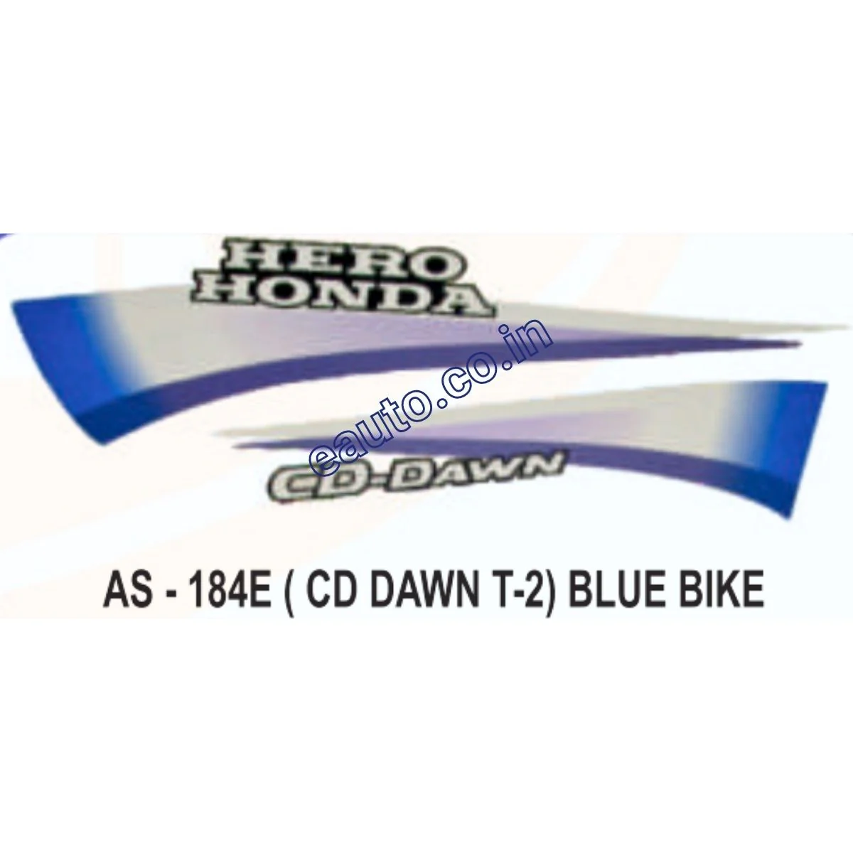 Graphics Sticker Set for Hero Honda CD Dawn | Type 2 | Blue Vehicle | Both Sides