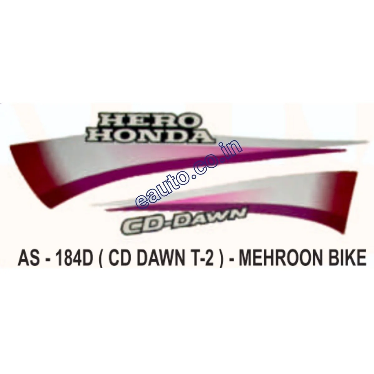 Graphics Sticker Set for Hero Honda CD Dawn | Type 2 | Mehroon Vehicle | Both Sides