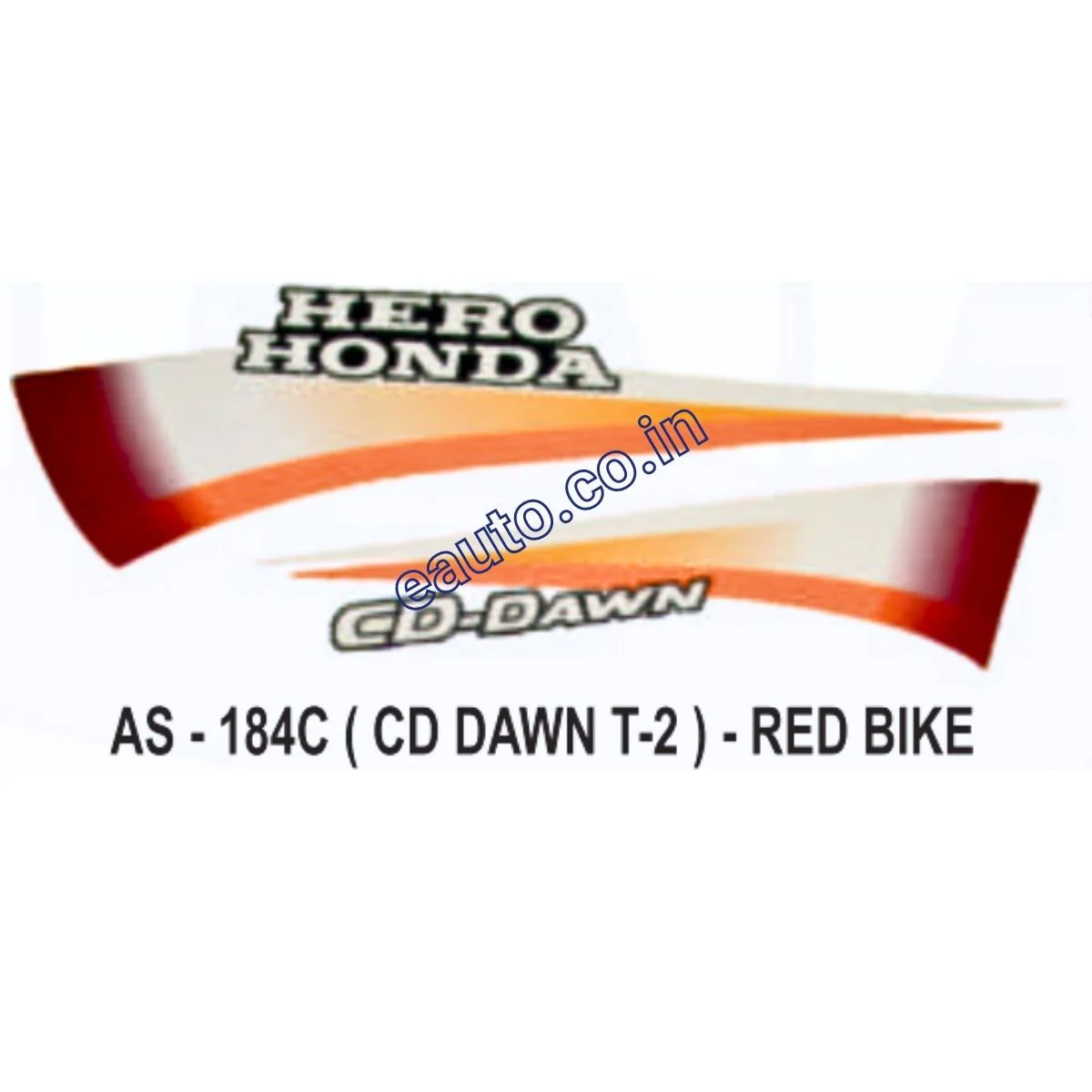 Graphics Sticker Set for Hero Honda CD Dawn | Type 2 | Red Vehicle | Both Sides